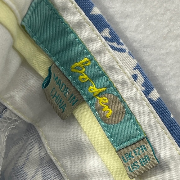 Boden Dandelion Floral Print Blue and White Crop Size 8 - Picture 9 of 9